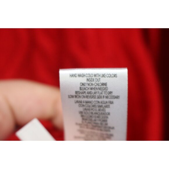 Calvin Klein Cowl Neck Red Cable Knit Sweater-Medium-Chunky-Cozy-Soft - Picture 7 of 10